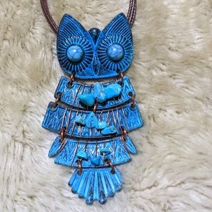 Turquoise Owl Pendant/Necklace